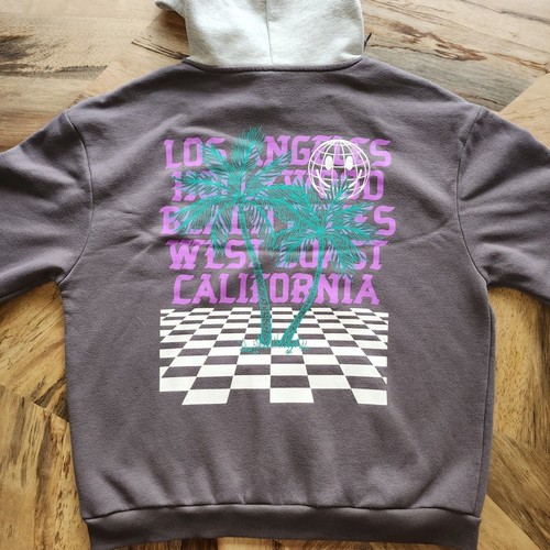 Felpa con cappuccio grafica Hybrid Apparel Los Angeles taglia XL - Foto 2 di 7