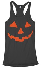 Orange Halloween Pumpkin Face Women's Racerback Tank Top Costume