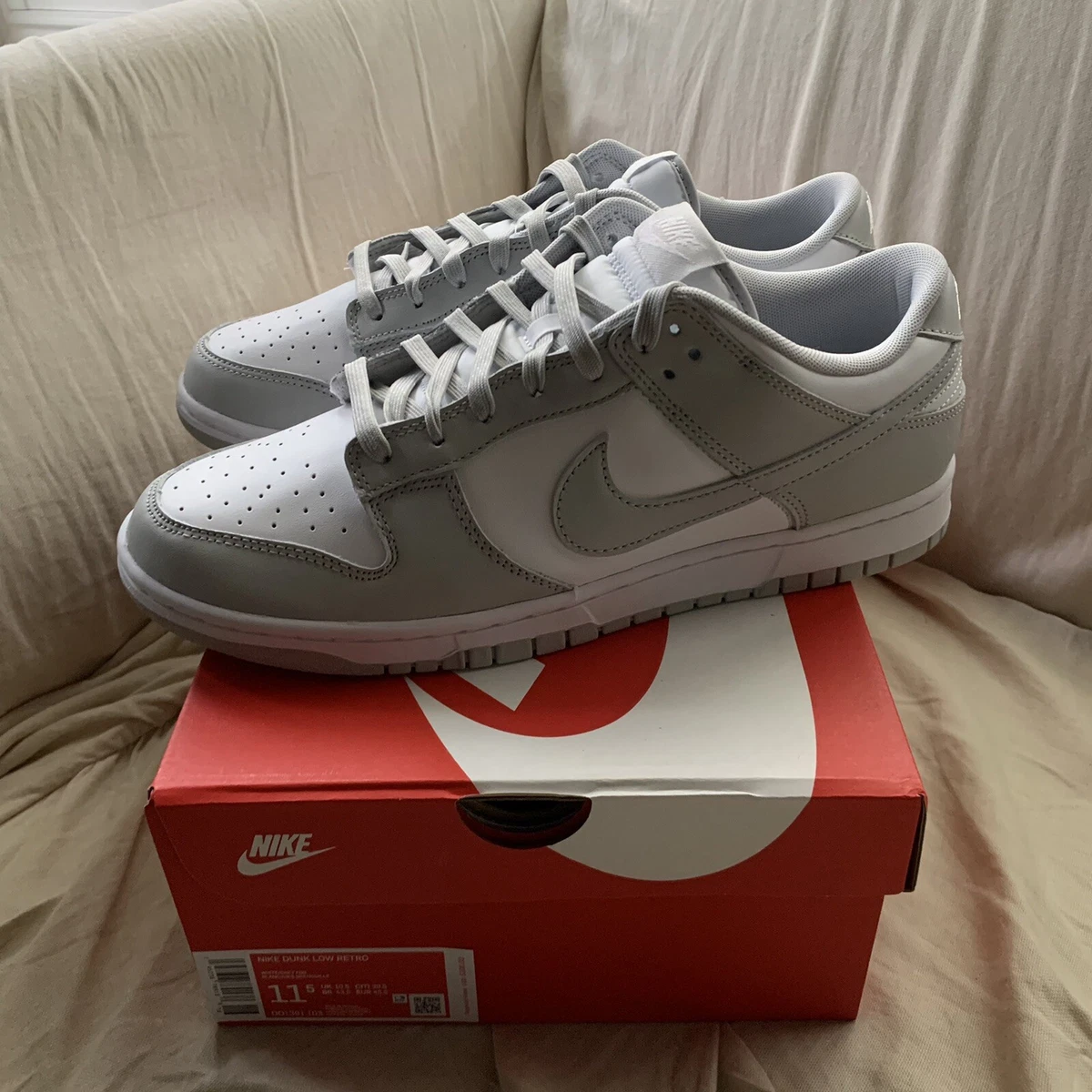 【美品】Nike DUNK LOW RETRO grey fog