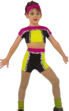 Limbo Rock Child X-Small Dance Costume Neon Jazz Tap Gymnastic Art Stone New