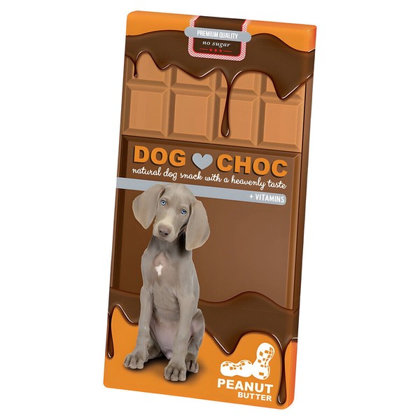 Duvo+ 1 X Hundeschokolade Dog Choc - Peanut Butter - Erdnussbutter - 1 X 100G-image