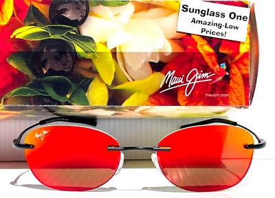 Maui Jim AKI AKI Matte Black POLARIZED HAWAII Lava Ruby Lens