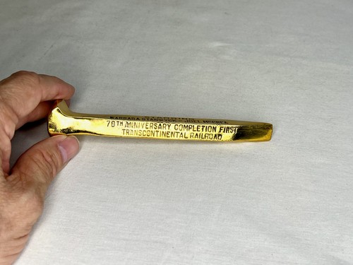 Union Pacific Ferrocarril Transcontinental Pico de Oro, Enchapado en Oro Metal Sólido - Imagen 7 de 10