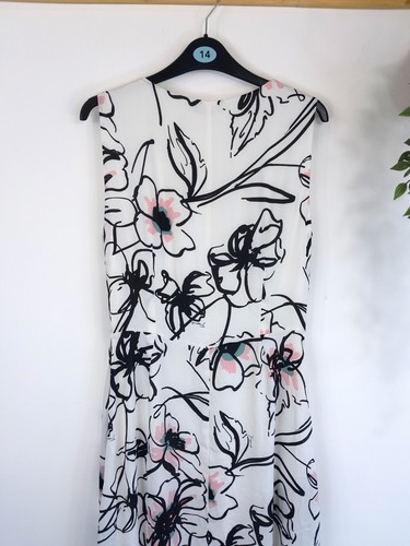 TRUSSARDI Maxikleid Grafik Blumen ärmellos V-Ausschnitt gefüttert Gr. 42 / UK 10 neu mit Etikett - Bild 8 von 15
