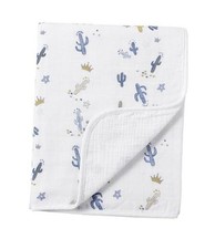 40''X40'' 100 Organic Cotton Muslin Baby Blanket for Newborns, Cactus