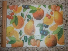 Tempered Glass Counter Saver Or Cutting Board, Vintage Style Fruit Design, 11x15