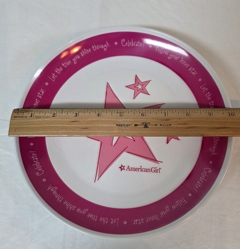 3 platos de cena American Girl rosa blanco estrella de 10 pulgadas - Imagen 9 de 11