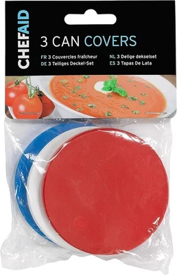 Chef Aid Tin Can Covers Set of 3 – Reusable Pet Food Lids 7.5cm Keep Fresh