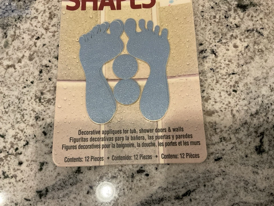 Bañeras apliques de seguridad antideslizantes pies azules en forma de T seguras de colección 14 pegatinas Foto 2 de 4