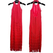 Mac Duggal Sleeveless SAMPLE Rare Fringe Evening Gown Size 2 NEW Coral Reddish