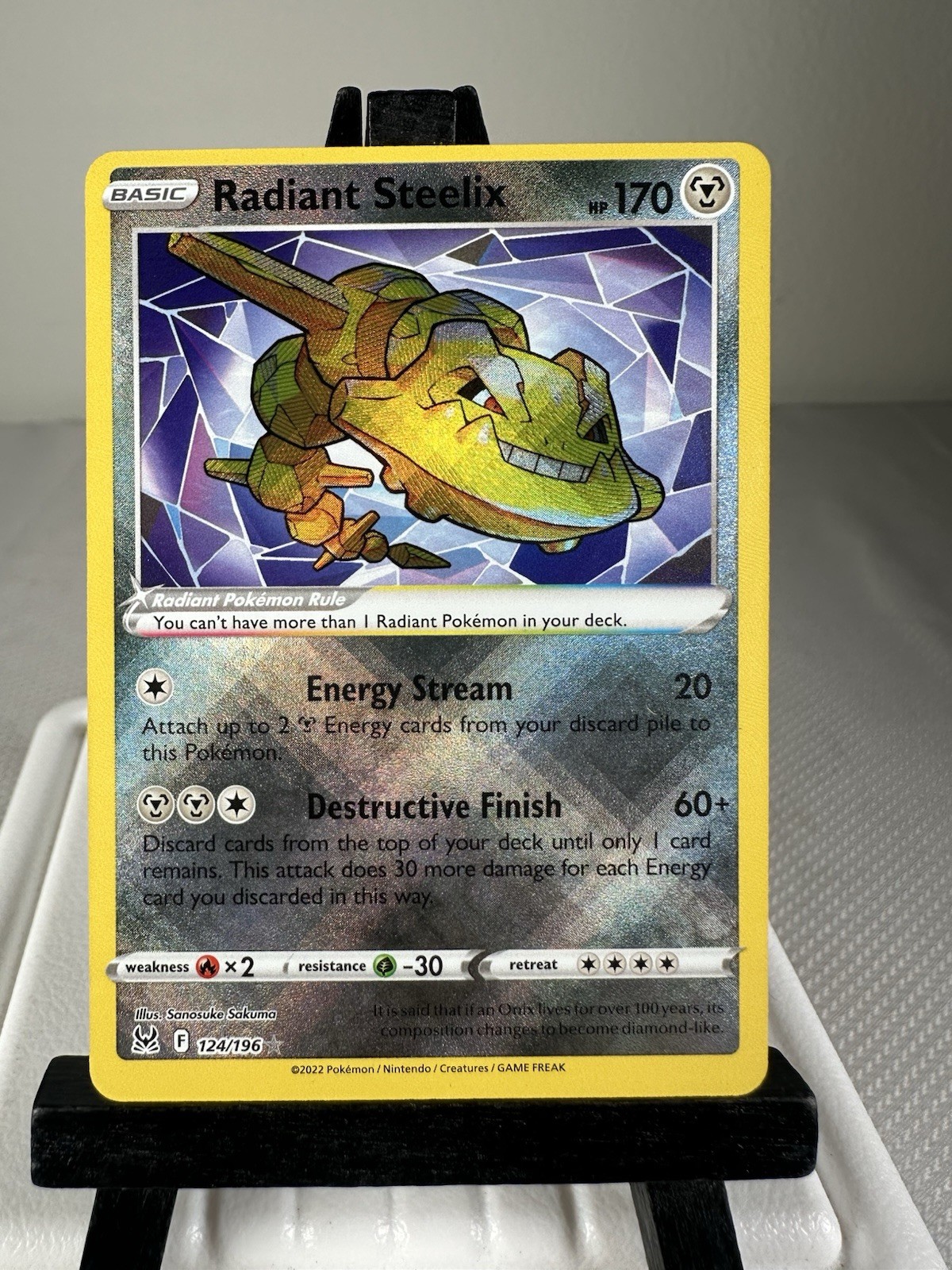 Pokemon TCG Radiant Steelix 124/196 SWSH11: Lost Origin Radiant Rare NM