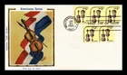 US COVER VIOLINS MUSIC AMERICANA SERIES FDC COLORANO SILK CACHET