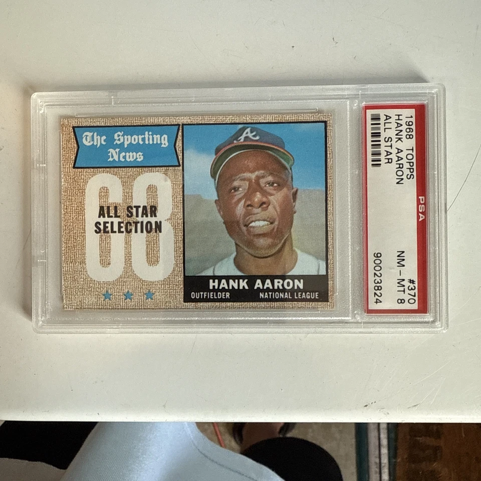 1968 Topps PSA 8 Hank Aaron #370 Sporting News All-Stars Foto 2 de 4