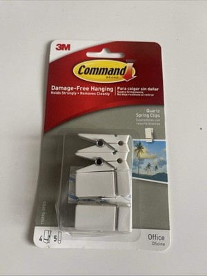Command Strips Spring, 4 Clips/5 Strips 1 Pack
