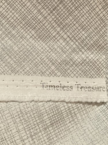 Lt Grey Metallic on White Cross Hatch Timeless Treasures Fabric 11" x 44" Width - Picture 3 of 3