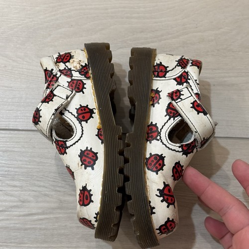 Vintage Dr. Martens Ladybug Shoe England Rare Kids Youth Size 8 - Picture 6 of 10