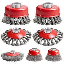 7 Pack Wire Wheel for Angle Grinder, 5/8-11UNC Threaded Arbor Wire Brush, Hea...