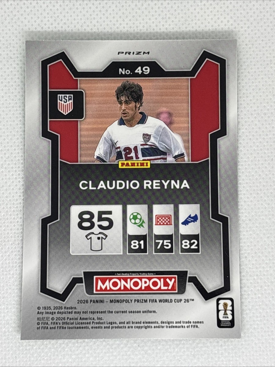 2026 Panini Prizm Monopoly FIFA World Cup Claudio Reyna Green