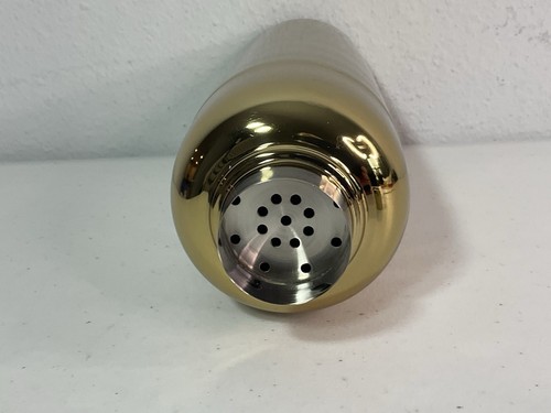 MARK & GRAHAM Illinois ILLINI Goldtone Martini Shaker. Plus x2 Stir Sticks. NEW. - Picture 9 of 13