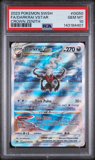 Pokemon Darkrai VSTAR Crown Zenith Galarian Gallery Full Art #GG50 PSA 10