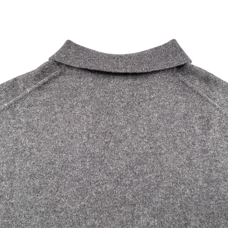 Suéter Polo Joseph & Lyman Para Hombres Grande 100% Cuello Cachemira Gris Tejido Foto 4 de 4