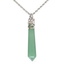 Natural Aventurine Gemstone Hexagonal Pointed Reiki Chakra Pendant Necklace 20 I