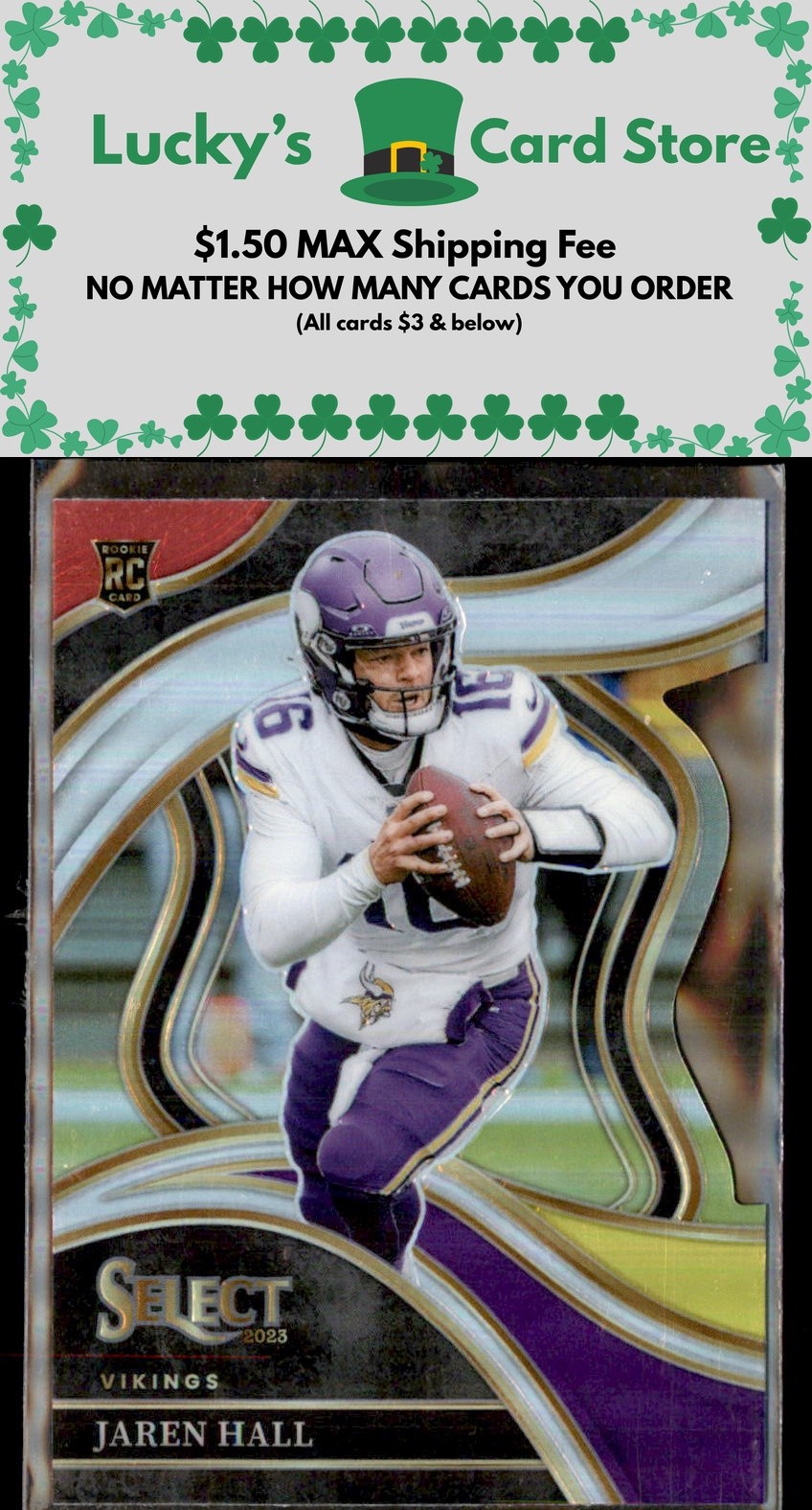 2023 Panini Select #261 Jaren Hall Red and Yellow Prizm Die Cut Rookie