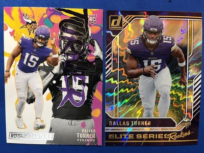 Dallas Turner 2024 R&S Rookie Exclusive RC & 2024 Donruss Elite Series Rookies