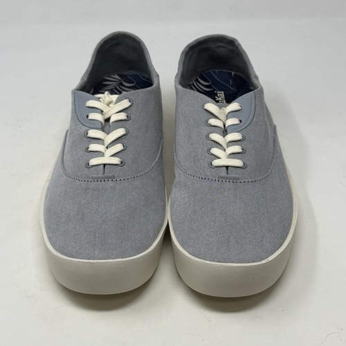 Olukai Tradewind Sneakers Mens 10 Cooler Gray Chambray Linen Lightweight Casual - Picture 5 of 15