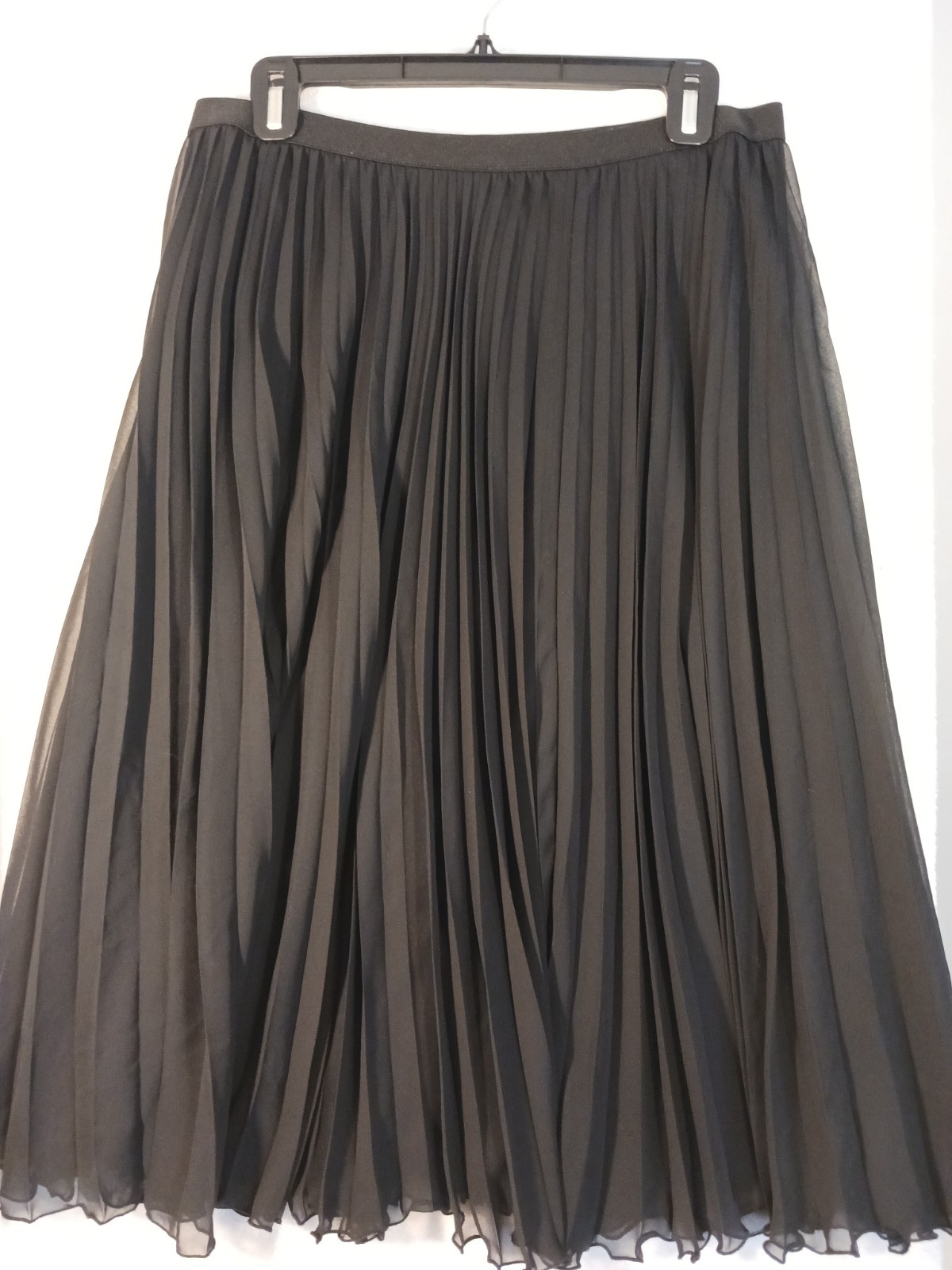 Worthington Women's Pleaded Skirt Black Polyester Maxi A Line Size M