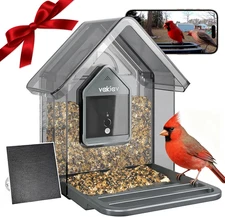 Smart Bird Feeder with Camera Solar Powered,4K Camera with UHD Video Live Stream