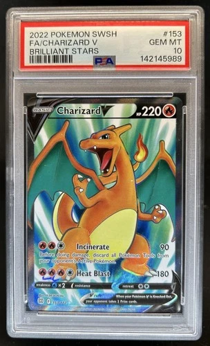 2022 Pokemon SWSH Brilliant Stars Charizard V #153/172 PSA 10 GEM MINT