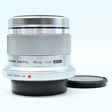 Olympus M.Zuiko 45mm F/1.8 Lens Silver Near Mint