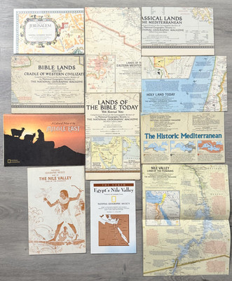 National Geographic Holy Land Jerusalem Mediterranean Middle East Map Lot of 10