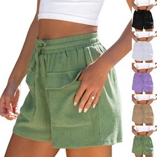 Women's Summer Casual Drawstring Sports Shorts With Pockets S-2XL
