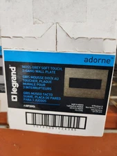 4 Pack Legrand Adorne Moss Grey Soft Touch 3-Gang Wall Plate New