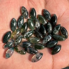 Natural Moss Agate Marquise 5x10 mm to 10x20 mm Cabochon Loose Gemstone