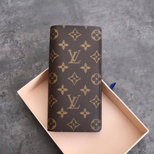 Authentic LOUIS VUITTON Monogram Portefeuille Brazza Long Wallet W/Box