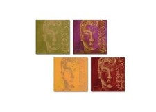 Quadro da Parete su tela oleografico buddha 24 x 24 cm 4 Colori