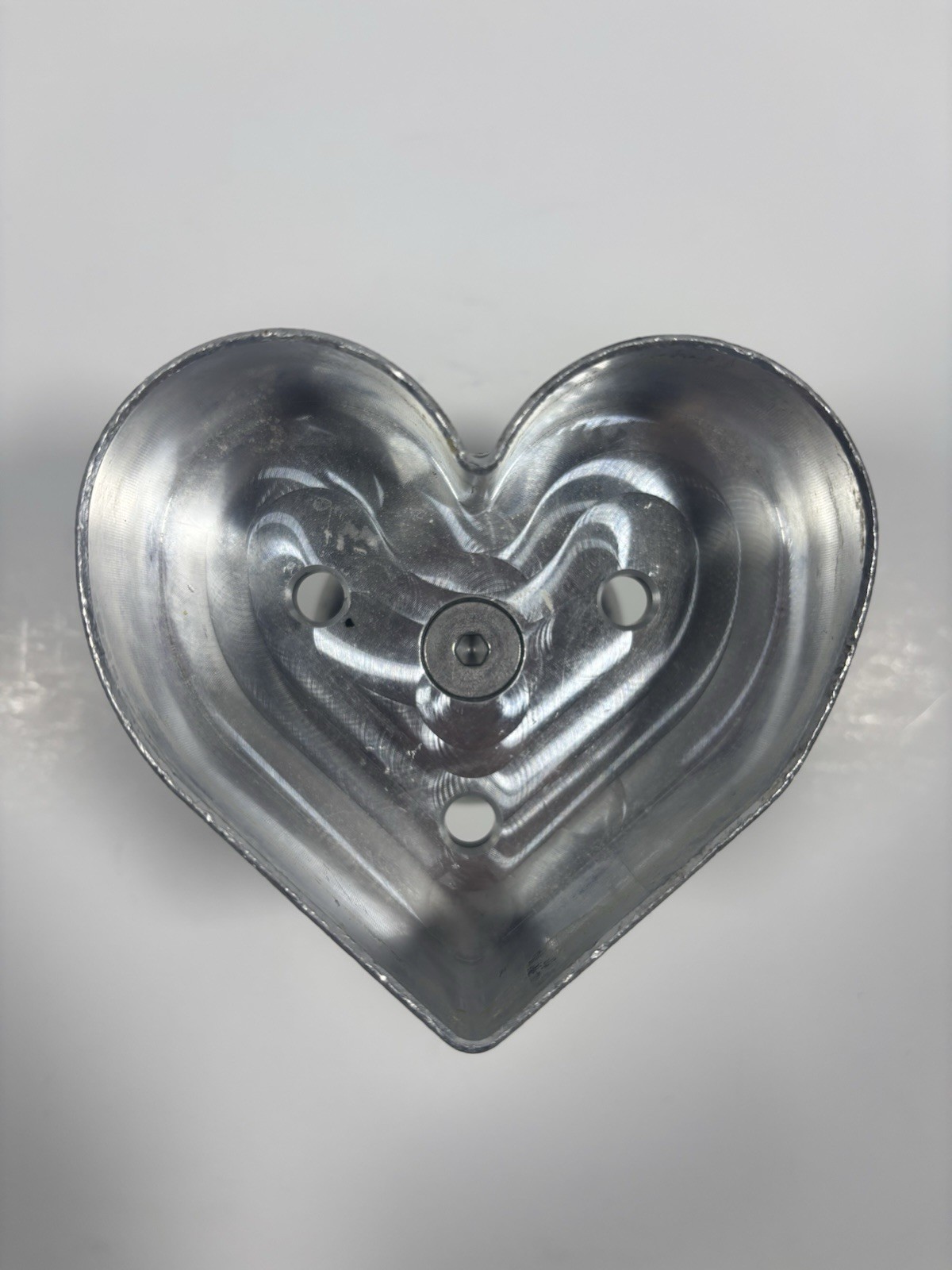 Machined Metal Heart Dough Stamp Pastry Cutter Mold 3 3/4” Vintage