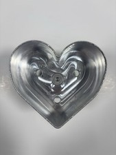 Machined Metal Heart Dough Stamp Pastry Cutter Mold 3 3/4” Vintage