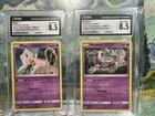 2019 Pokémon Mew SM215 CGC 8.5 & Mewtwo SM214 CGC Black Star Promo Holo NM