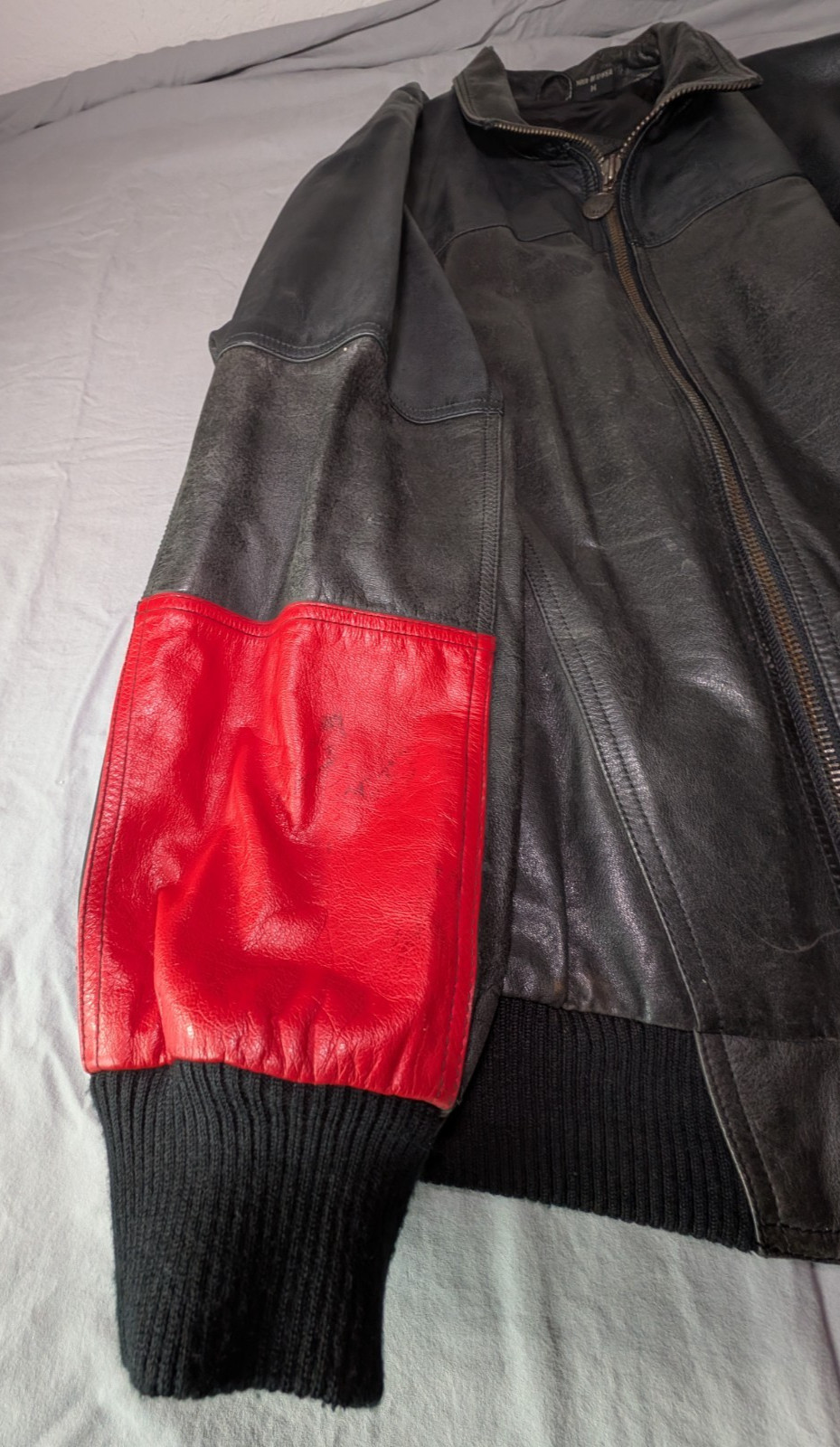 Vintage Adidas Leather A-15 Bomber Jacket Size Medium 80s 90s Run DMC Style image 8