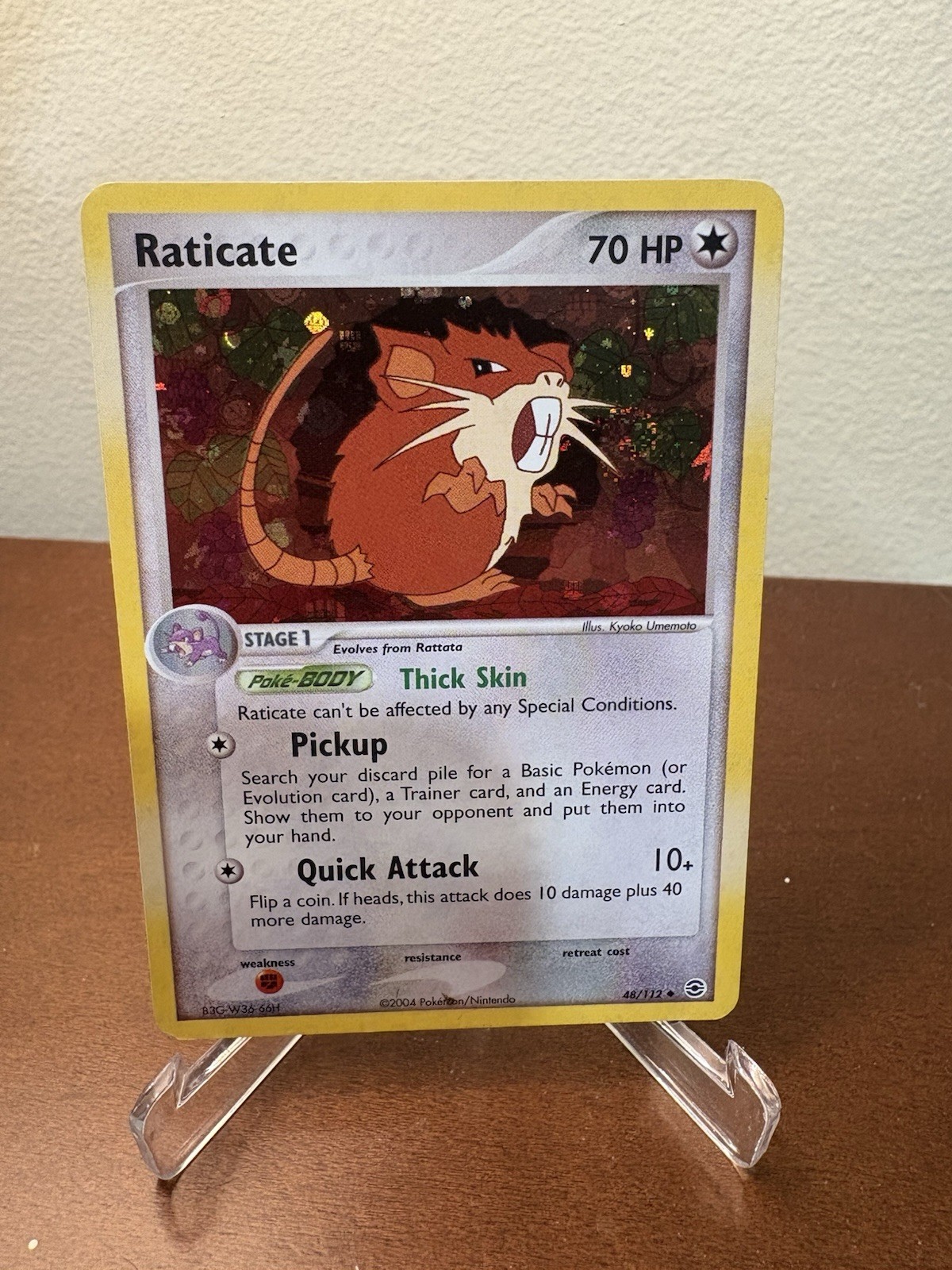Pokemon TCG Raticate Card English, Fire Red, Leaf Green, Reverse Holo, 48/112 NM