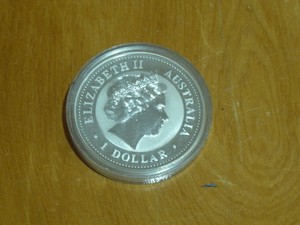 Australia BU 1 Dollar 2000  Year of the Dragon  1 oz Silver