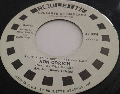 Ronnie Odrich - Lullaby Of Birdland - Used Vinyl Record 7 - Promo - G8100z