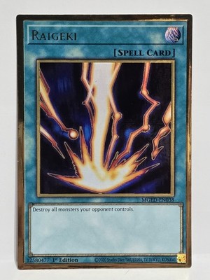 Yu-Gi-Oh! TCG Raigeki MGED-EN038 1st Edition Premium Gold Rare Light Play