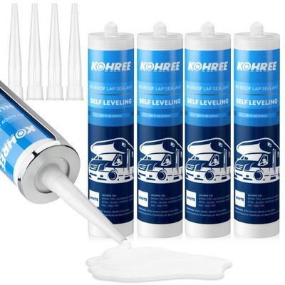 Kohree RV Roof Sealant 4 Pack, Self-Leveling Lap White, white 