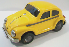 Voiture Tin Friction Volkswagen VW Beetle Bug Car, 5" Yellow Bug, Vintage