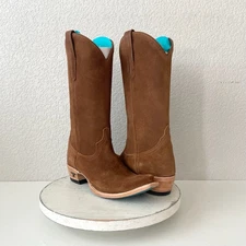 Lane EMMA JANE Womens Cowboy Boots 8 Toffee Suede Western Cowgirl Mid Calf Tall